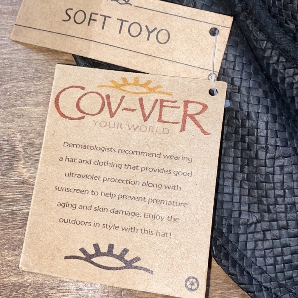 COV ver black straw hat new with tags